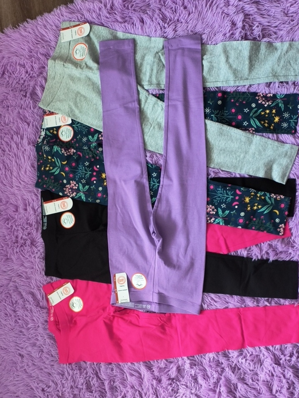 5 Pairs Girls Leggings M 7-8  New With Tags